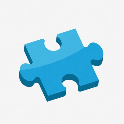 Blue puzzle piece illustration