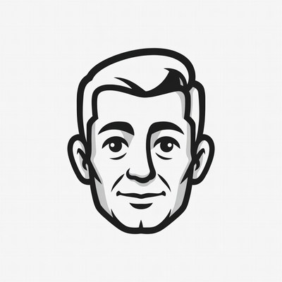 Cartoon man smiling face