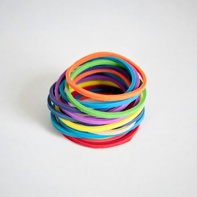 Colorful rubber bands stack