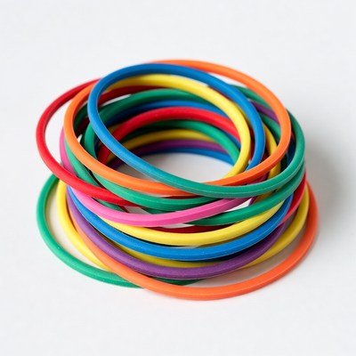Colorful rubber bands stack