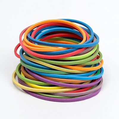 Colorful rubber bands stacked