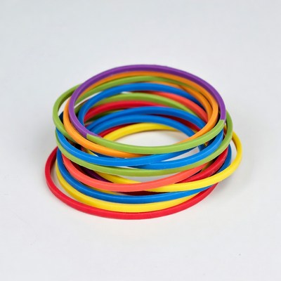 Colorful Rubber Bands Stacked Together