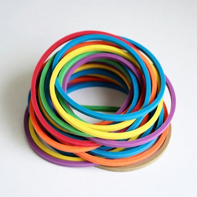 Colorful Rubber Bands Stacked