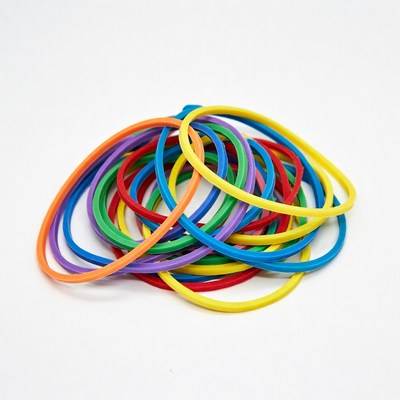 Colorful rubber bands pile