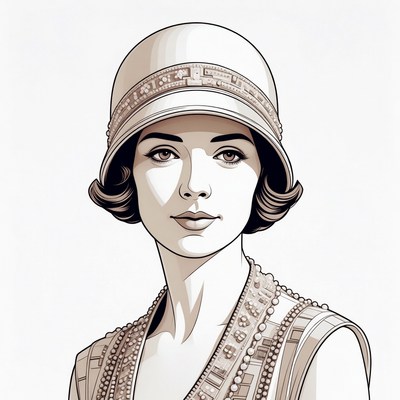 Woman wearing 1920s cloche hat