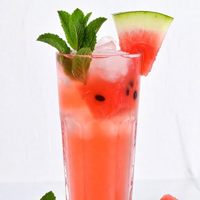 Watermelon Mint Cocktail Glass