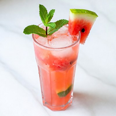 Watermelon Mint Cocktail Glass