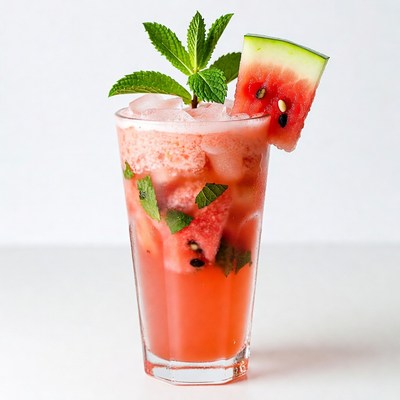 Watermelon Mint Cocktail Glass