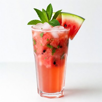 Watermelon Mint Cocktail Glass