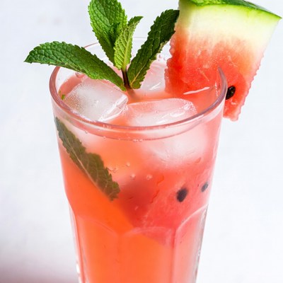 Watermelon Mint Cocktail Glass