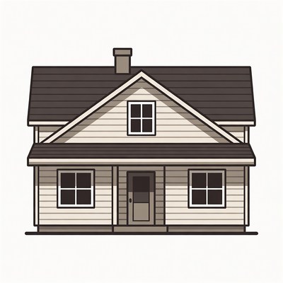 Cartoon House with Porch