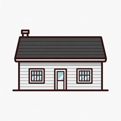 Cartoon House with Chimney