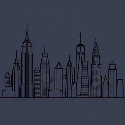 New York City Skyline Silhouette