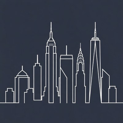 New York City Skyline Silhouette