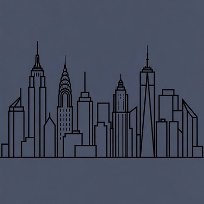 New York City Skyline Silhouette