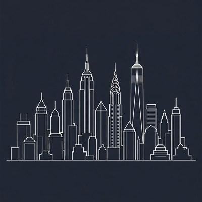 New York City Skyline Silhouette