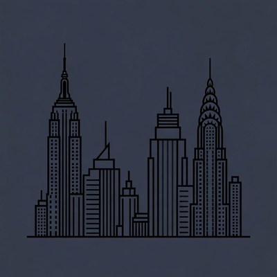 New York City Skyline Silhouette