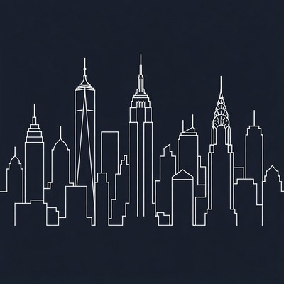 New York City Skyline Silhouette