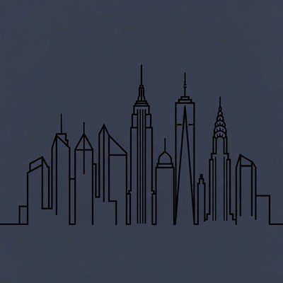 New York City Skyline Silhouette