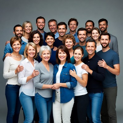 Diverse smiling group of professionals