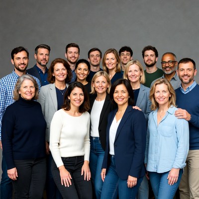 Diverse professional team group photo