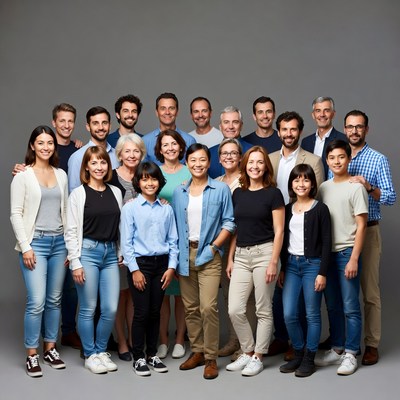 Diverse professional team standing together