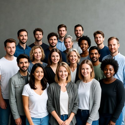 Diverse professional team smiling together