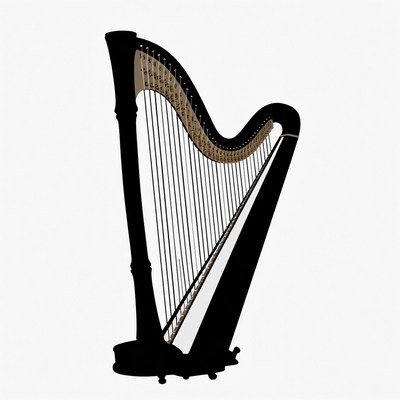 Black Harp Illustration