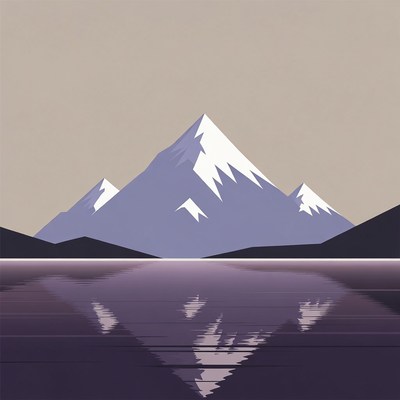 Snowy Mountains Reflecting in Lake