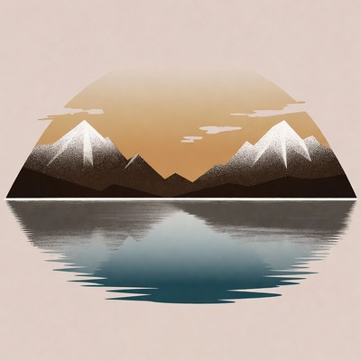 Mountains Reflected in Lake