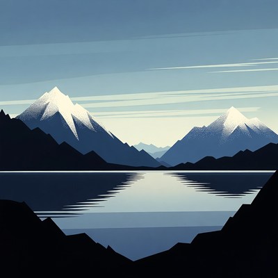 Snowy Mountains Reflecting in Lake