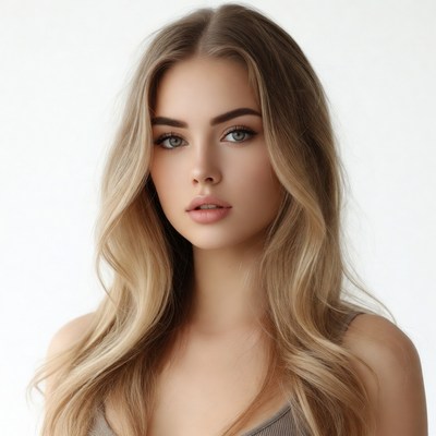 Beautiful woman with long blonde hair