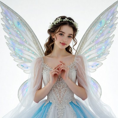 Young woman with fairy wings