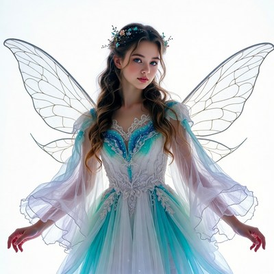 Fairy girl with translucent wings
