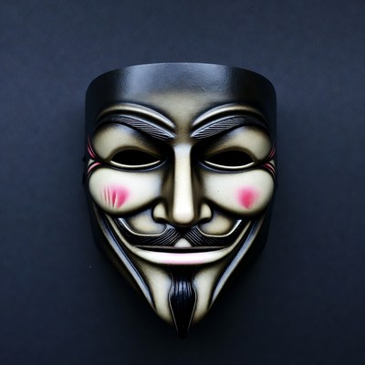 Guy Fawkes Mask on Black Background