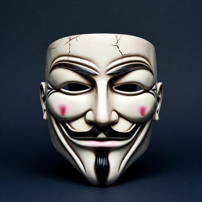 Guy Fawkes Mask on Black Background