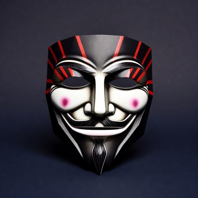 Guy Fawkes Mask on Black Background