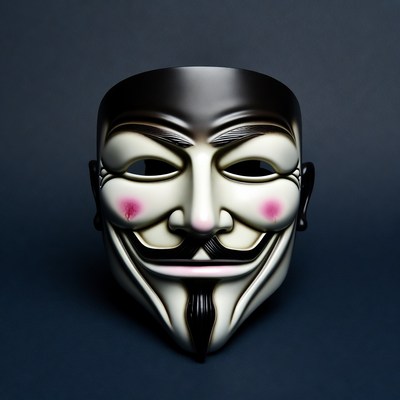 Guy Fawkes Mask on Dark Background