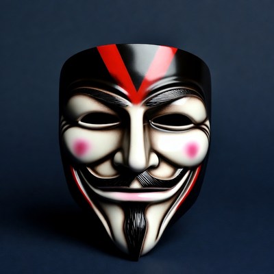 Guy Fawkes mask on dark background
