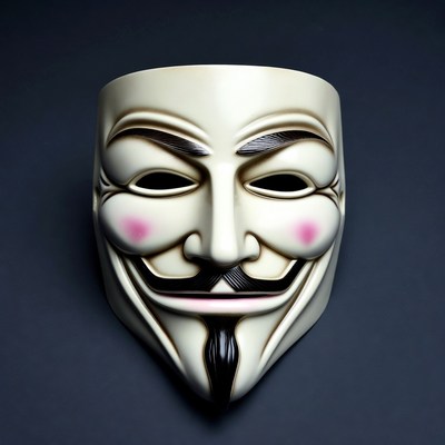 Guy Fawkes Mask on Black Background