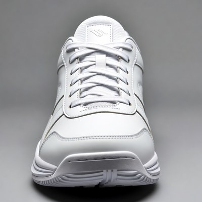 White athletic sneakers front view