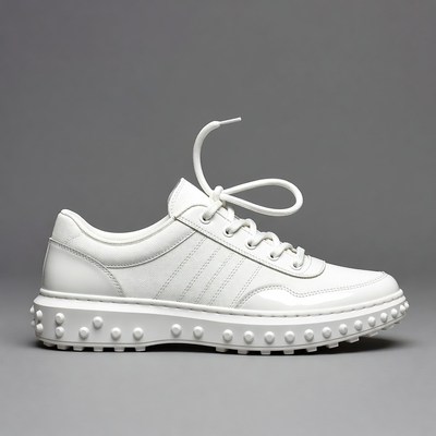 White studded leather sneakers