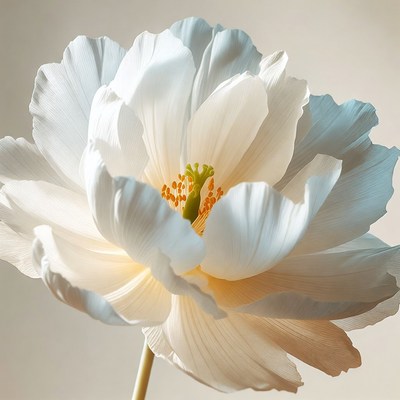 White Peony Flower Bloom