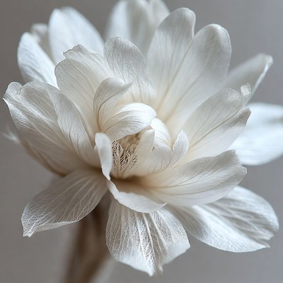 White Anemone Flower Closeup