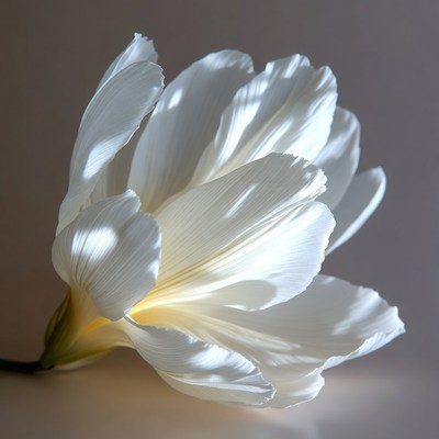 White Lily Flower with Yellow Center