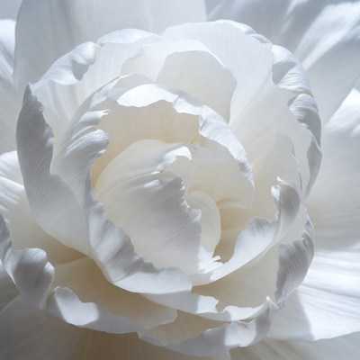 White Peony Flower Closeup