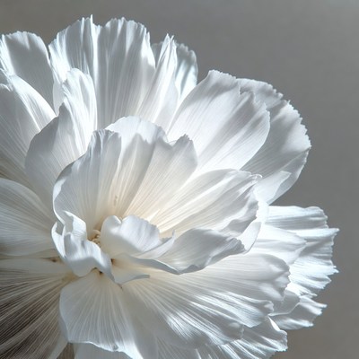 White Dahlia Flower Closeup