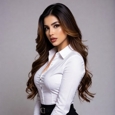 Latina woman in white blouse