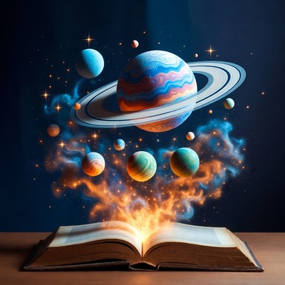 Open Book Releasing Magical Planets
