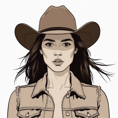Cowgirl wearing cowboy hat